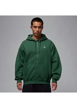 Męska bluza o kroju oversize z kapturem i zamkiem na całej długości Jordan Brooklyn Fleece - Zieleń ze sklepu Nike poland w kategorii Bluzy męskie - zdjęcie 178606244