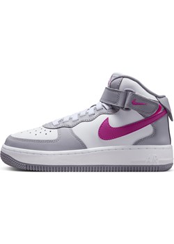 Buty dla dużych dzieci Nike Air Force 1 Mid EasyOn - Szary ze sklepu Nike poland w kategorii Buty sportowe dziecięce - zdjęcie 178607514