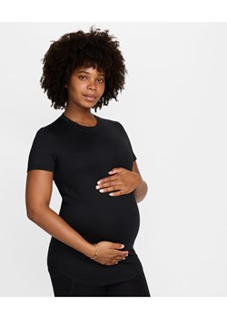 Damska koszulka ciążowa z krótkim rękawem o dopasowanym kroju Nike (M) One - Czerń ze sklepu Nike poland w kategorii Bluzki ciążowe - zdjęcie 178607644