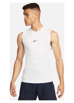 Męska przylegająca koszulka bez rękawów do fitnessu Dri-FIT Nike Pro - Biel ze sklepu Nike poland w kategorii T-shirty męskie - zdjęcie 178609712