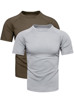 Dwupak męski t-shirt khaki i szary Recea ze sklepu Recea.pl w kategorii T-shirty męskie - zdjęcie 178614260