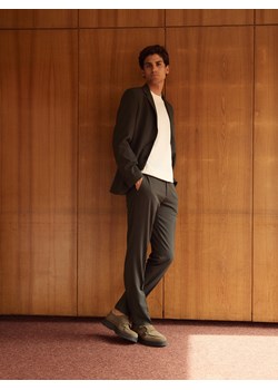 Reserved - Garniturowe spodnie slim fit - ciemnozielony ze sklepu Reserved w kategorii Spodnie męskie - zdjęcie 178617064