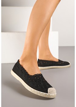 Czarne Ażurowe Espadryle Vices z Ozdobną Plecionką Arivrae ze sklepu born2be.pl w kategorii Espadryle damskie - zdjęcie 178618584