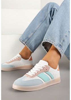 Biało-Niebieskie Sneakersy Tenisówki Ozdobione Paskami Amodira ze sklepu renee.pl w kategorii Buty sportowe damskie - zdjęcie 178618810