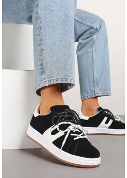 Czarne Sneakersy Ozdobione Geometrycznym Motywem Telindrela ze sklepu renee.pl w kategorii Buty sportowe damskie - zdjęcie 178618864