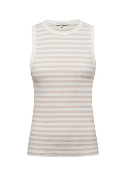 Marie Lund Damski - prążkowany top Kobiety Bawełna beżowy w paski ze sklepu vangraaf w kategorii Bluzki damskie - zdjęcie 178625383