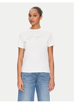 HUGO T-Shirt Damacia 50535491 Biały Regular Fit ze sklepu MODIVO w kategorii Bluzki damskie - zdjęcie 178633054