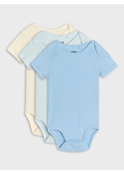 Sinsay - Body z kopertowym dekoltem 3 pack - kremowy ze sklepu Sinsay w kategorii Odzież dla niemowląt - zdjęcie 178637124