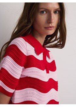 Reserved - Sweter polo w paski - wielobarwny ze sklepu Reserved w kategorii Swetry damskie - zdjęcie 178638533