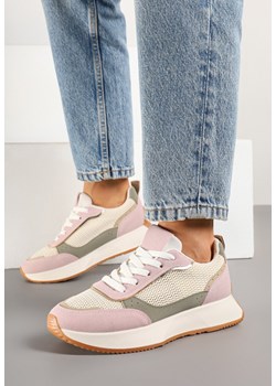 Różowe Sneakersy z Geometrycznym Wzorem Borgis ze sklepu born2be.pl w kategorii Buty sportowe damskie - zdjęcie 178638731