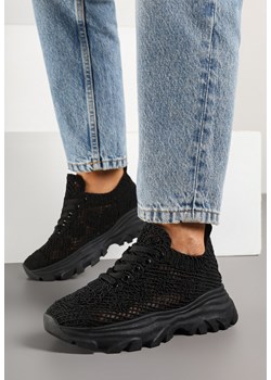 Czarne Sneakersy z Siateczkową Cholewką Toliriva ze sklepu born2be.pl w kategorii Buty sportowe damskie - zdjęcie 178638824