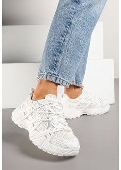 Białe Sneakersy z Designerskim Sznurowaniem Nuritha ze sklepu renee.pl w kategorii Buty sportowe damskie - zdjęcie 178638974