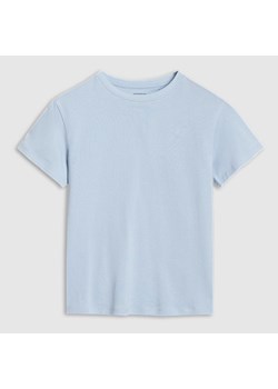 Chłopięcy t-shirt oversize 4F 4FJWSS25TTSHM2324 - niebieski ze sklepu Sportstylestory.com w kategorii T-shirty chłopięce - zdjęcie 178642970