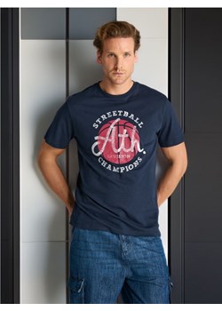 Sinsay - Koszulka z nadrukiem - granatowy ze sklepu Sinsay w kategorii T-shirty męskie - zdjęcie 178643881