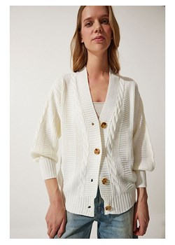 Happiness Istanbul Kardigan w kolorze kremowym ze sklepu Limango Polska w kategorii Swetry damskie - zdjęcie 178644863