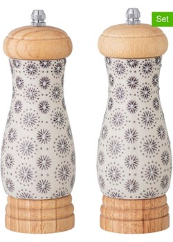 Bloomingville 2-częściowy zestaw &quot;Elsa&quot; w kolorze beżowo-jasnobrązowym - wys. 11 x Ø 6 cm ze sklepu Limango Polska w kategorii Młynki do soli i pieprzu - zdjęcie 178644924