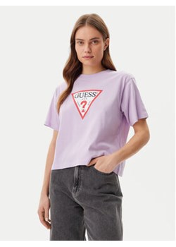 Guess Jeans T-Shirt W4YI73 K8HM0 Fioletowy Boxy Fit ze sklepu MODIVO w kategorii Bluzki damskie - zdjęcie 178650804