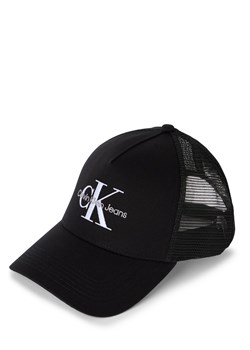 Calvin Klein Jeans Męska czapka z daszkiem - Monologo 5 Panel Mesh Back Cap Mężczyźni czarny jednolity ze sklepu vangraaf w kategorii Czapki z daszkiem męskie - zdjęcie 178651494