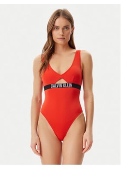 Calvin Klein Swimwear Strój kąpielowy KW0KW02746 Czerwony ze sklepu MODIVO w kategorii Stroje kąpielowe - zdjęcie 178655850