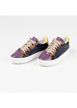 Anna Morellini Skórzane sneakersy &quot;Torecia&quot; w kolorze granatowo-fioletowym ze sklepu Limango Polska w kategorii Buty sportowe damskie - zdjęcie 178657624