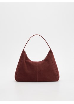 Reserved - Zamszowa torebka shopper - bordowy ze sklepu Reserved w kategorii Torebki hobo - zdjęcie 178660901