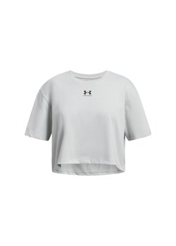 Dziewczęca koszulka oversize Under Armour UA Rival SS - szara ze sklepu Sportstylestory.com w kategorii Bluzki dziewczęce - zdjęcie 178661410