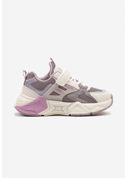 Beżowe Buty Sportowe Sneakersy z Rzepem na Tłoczonej Podeszwie Azrivae ze sklepu born2be.pl w kategorii Buty sportowe dziecięce - zdjęcie 178662454