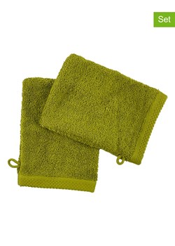 Soft by Perle de Coton Myjki (2 szt.) &quot;Epo&quot; w kolorze oliwkowym ze sklepu Limango Polska w kategorii Ścierki kuchenne - zdjęcie 178665623