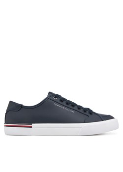 Sneakersy Tommy Hilfiger Core Corporate Vulc Leather FM0FM05399 Granatowy ze sklepu eobuwie.pl w kategorii Buty sportowe męskie - zdjęcie 178669724