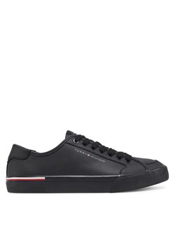 Sneakersy Tommy Hilfiger Core Corporate Vulc Leather FM0FM05399 Czarny ze sklepu eobuwie.pl w kategorii Buty sportowe męskie - zdjęcie 178669803