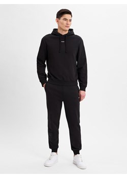 HUGO Męski strój do biegania - Dapo Dayote Mężczyźni Bawełna czarny jednolity ze sklepu vangraaf w kategorii Spodnie męskie - zdjęcie 178672920