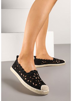 Czarne Espadryle Vices Ozdobione Ażurowym Wzorem i Ozdobną Plecionką Arivosa ze sklepu renee.pl w kategorii Espadryle damskie - zdjęcie 178673942