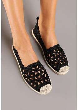 Czarne Espadryle Vices Ozdobione Ażurowym Wzorem i Ozdobną Plecionką Arivosa ze sklepu renee.pl w kategorii Espadryle damskie - zdjęcie 178673944