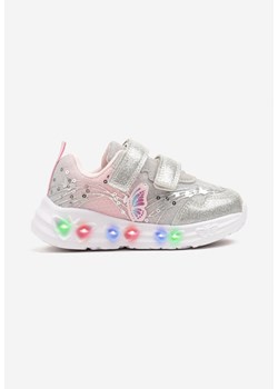 Srebrne Buty Sportowe Sneakersy z Tłoczonymi Motylkami Ularitia ze sklepu born2be.pl w kategorii Buty sportowe dziecięce - zdjęcie 178675682