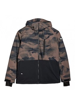 Męska kurtka narciarska Quiksilver Mission Printed Block JK - brązowa ze sklepu Sportstylestory.com w kategorii Kurtki męskie - zdjęcie 178678810