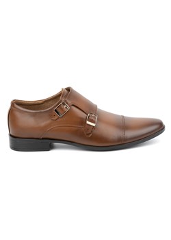 Skórzane buty wizytowe Monki 306LU brązowe ze sklepu butyolivier w kategorii Buty eleganckie męskie - zdjęcie 178688261