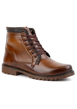 Buty męskie trzewiki skórzane ocieplane zimowe 603KZ brązowe ze sklepu butyolivier w kategorii Buty zimowe męskie - zdjęcie 178688680