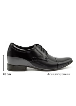 Buty męskie wizytowe skórzane  P10 podwyższające + 6 cm czarne ze sklepu butyolivier w kategorii Buty eleganckie męskie - zdjęcie 178688784