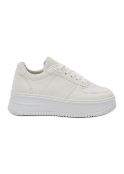 Klasyczne Sneakersy Z Eko Skóry Na Platformie Białe ze sklepu ButyModne.pl w kategorii Buty sportowe damskie - zdjęcie 178690992