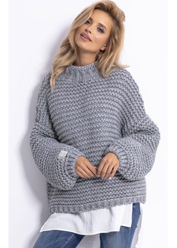 Sweter Chunky Knit czarny F790, Kolor szary, Rozmiar S/M, Fobya ze sklepu Primodo w kategorii Swetry damskie - zdjęcie 178691422