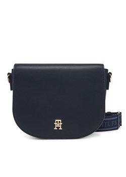 Torebka Tommy Hilfiger Th Logotape Saddle Bag AW0AW17184 Granatowy ze sklepu eobuwie.pl w kategorii Listonoszki - zdjęcie 178692152