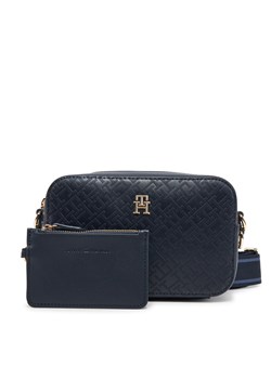 Torebka Tommy Hilfiger Th Distinct Camera Bag Mono AW0AW17221 Granatowy ze sklepu eobuwie.pl w kategorii Listonoszki - zdjęcie 178692274