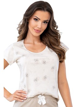 Piżama damska z krótkim rękawem Sandi 1/2, Kolor beżowy-wzór, Rozmiar M, Donna ze sklepu Intymna w kategorii Piżamy damskie - zdjęcie 178692440