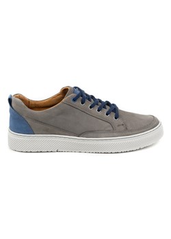 Olivier Buty Męskie skórzane Sneakers 950MA szare ze sklepu ButyModne.pl w kategorii Półbuty męskie - zdjęcie 178695082