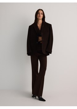 Reserved - Spodnie flare - ciemnobrązowy ze sklepu Reserved w kategorii Spodnie damskie - zdjęcie 178696170