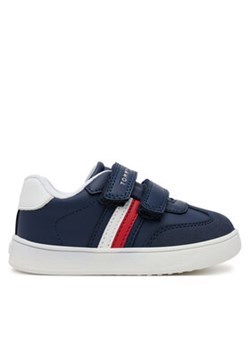 Tommy Hilfiger Sneakersy Stripes Low Cut Lace Velcro Sneaker T1X9-33840-1269 M Granatowy ze sklepu MODIVO w kategorii Buty sportowe dziecięce - zdjęcie 178697122