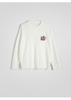 Reserved - Sweter ze świątecznym motywem - biały ze sklepu Reserved w kategorii Swetry chłopięce - zdjęcie 178699002