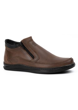 Buty męskie skórzane zimowe K30s ciemny brąz ze sklepu butyolivier w kategorii Buty zimowe męskie - zdjęcie 178699083