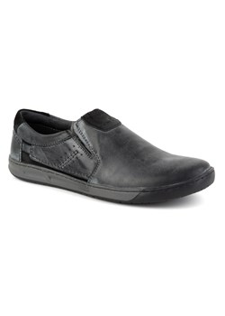 Buty męskie skórzane wsuwane 934K szare ze sklepu butyolivier w kategorii Półbuty męskie - zdjęcie 178699104