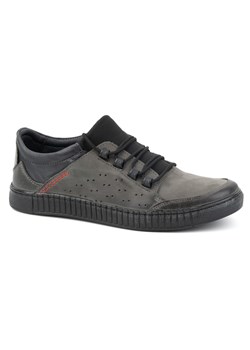 Buty męskie sznurowane skórzane 287KZ SZARE ze sklepu butyolivier w kategorii Buty zimowe męskie - zdjęcie 178699340